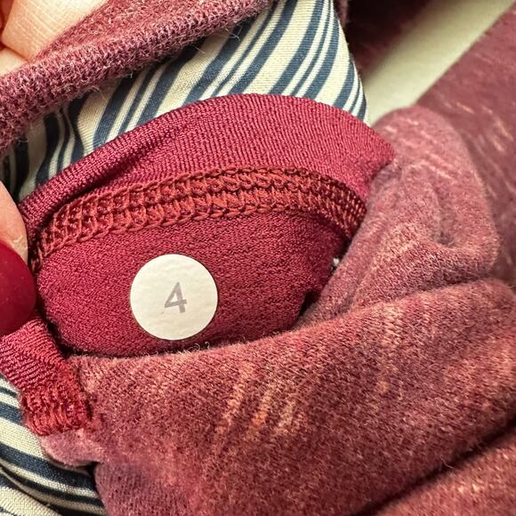 Lululemon Find Your Centre Wrap Hoodie Heathered Marled Rust Berry 4 Burgundy - Picture 13 of 14